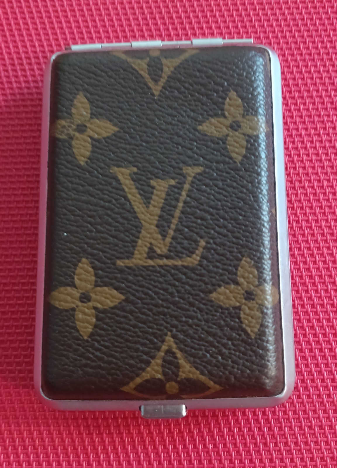 Vintage 60's 70’s Louis Vuitton Monogram Brown & Metallic Small Cigarette Case