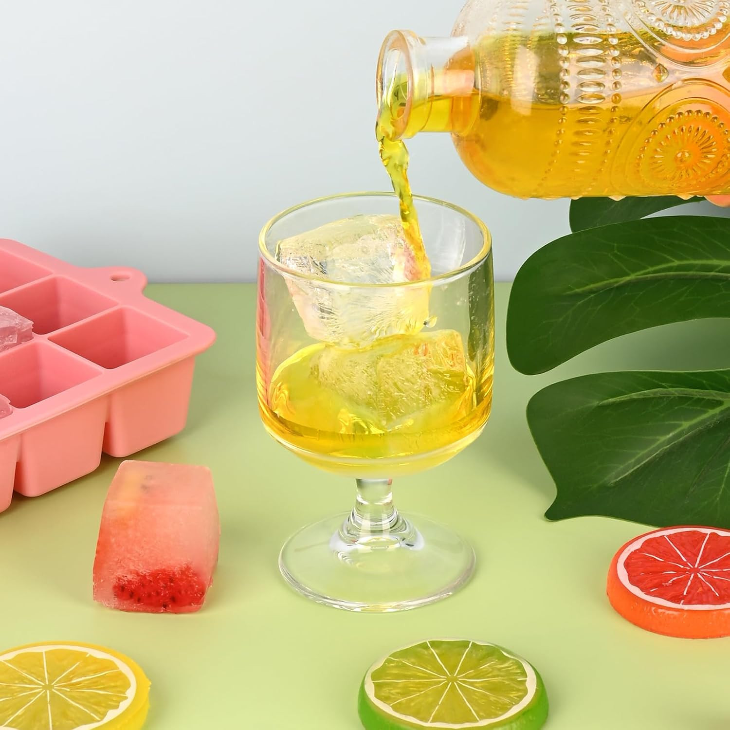 2 Pack Silicone Ice Cube Tray, Medium Size Ice Cube Trays for Freezer, Stackable