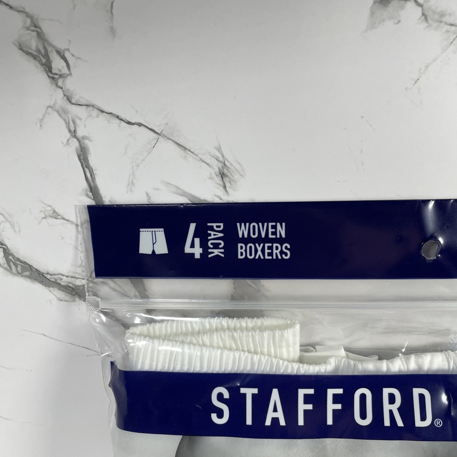4 Pack of Stafford Woven Boxers Men's Size Small 100% Cotton White