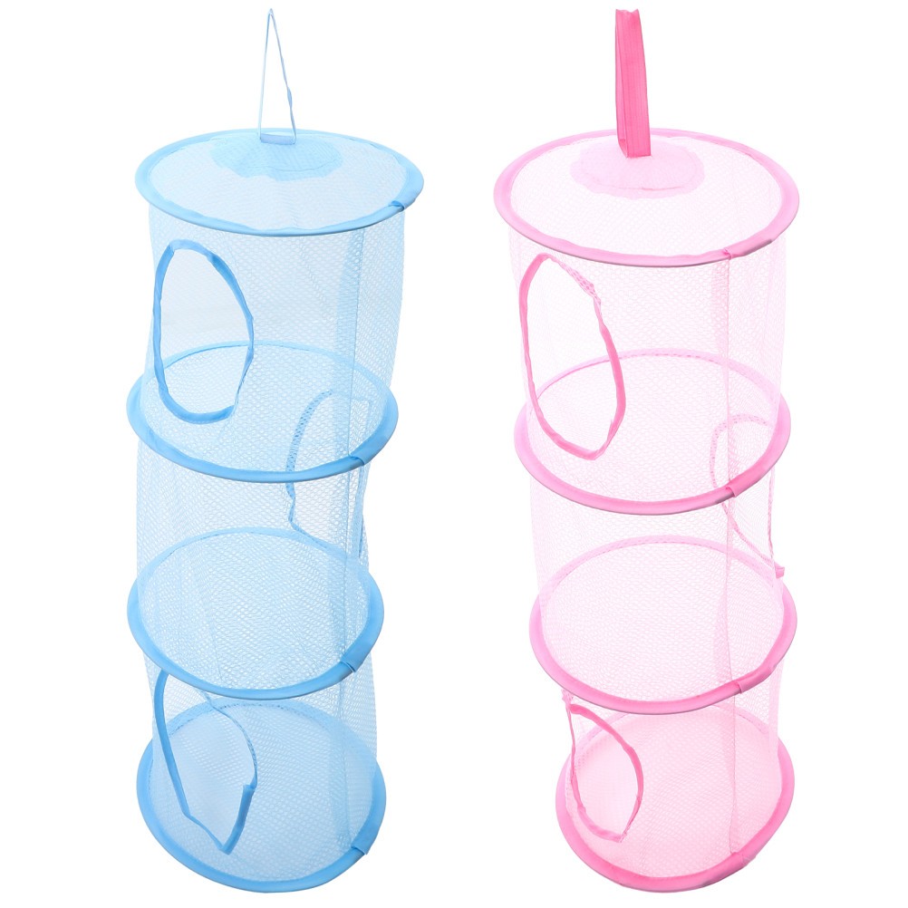 2 Pcs Foldable Hanging Mesh Drying Net Multi Layer Organizer For Plush Toys