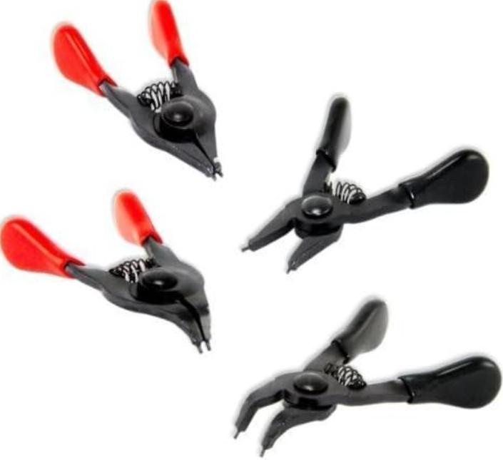 4 Piece Mini Snap Ring Pliers Set by Vector Black