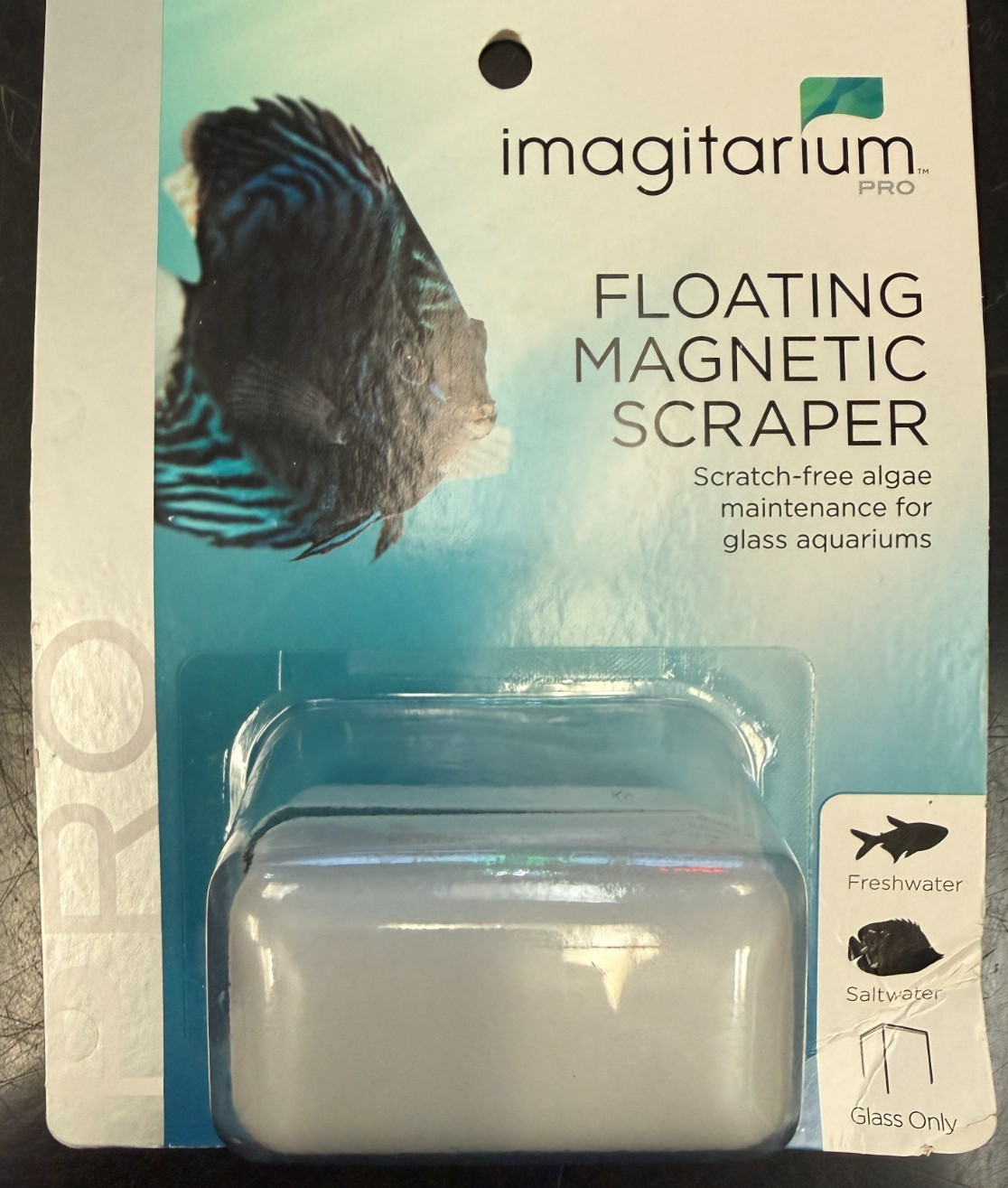 IMAGITARIUM PRO FLOATING MAGNETIC SCRAPER-AQUARIUMS UP TO 30 GALLON-NEW