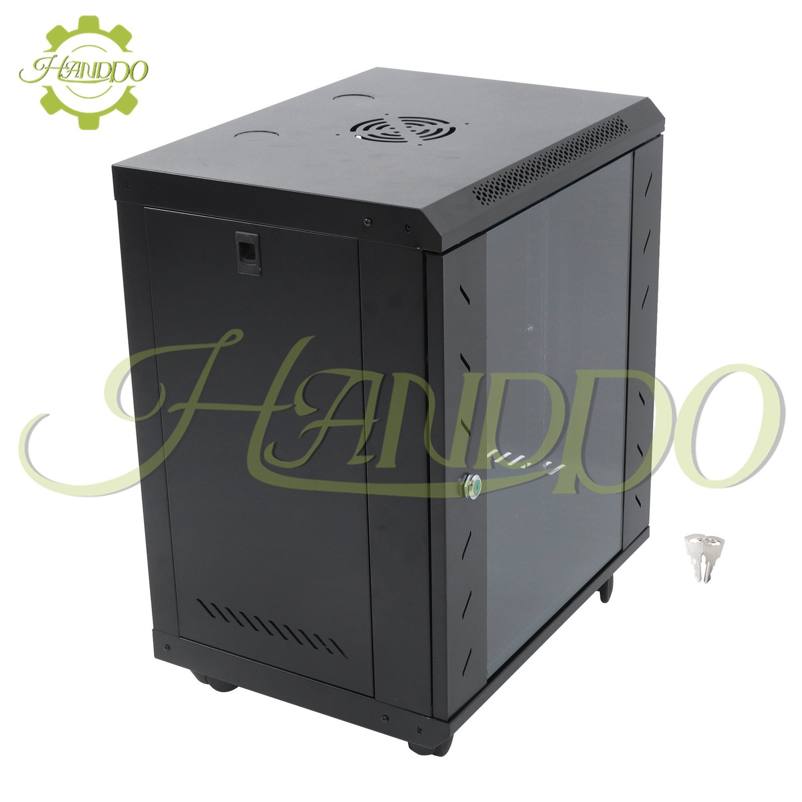 12U Wall Mount IT Data Network Server Rack Cabinet Enclosure 15.5" Depth Black