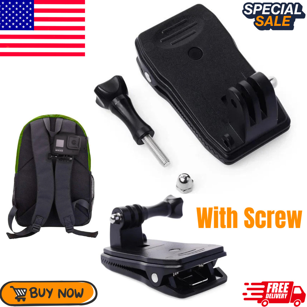 360° Rotary Hat Belt Backpack Clip Camera Accessories Clamp Mount for Gopro Hero