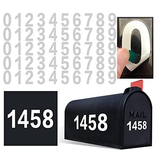 Mailbox Numbers for Outside, 50 PCS Reflective Number 2 inch Number 0-9 5 sets