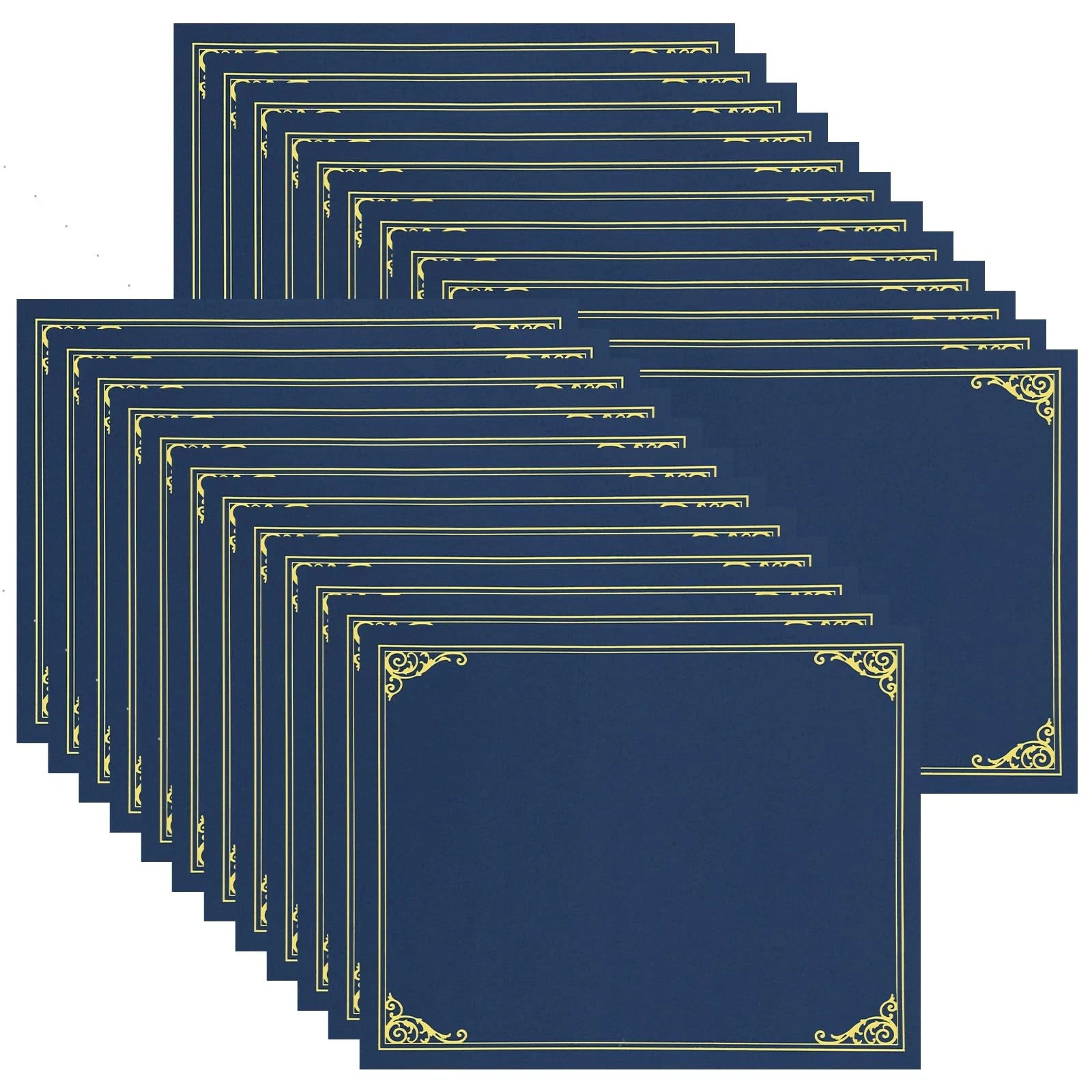 24-Pack 8.5 x 11 Navy Blue Award Certificate Holders - Bulk Certificate Holders