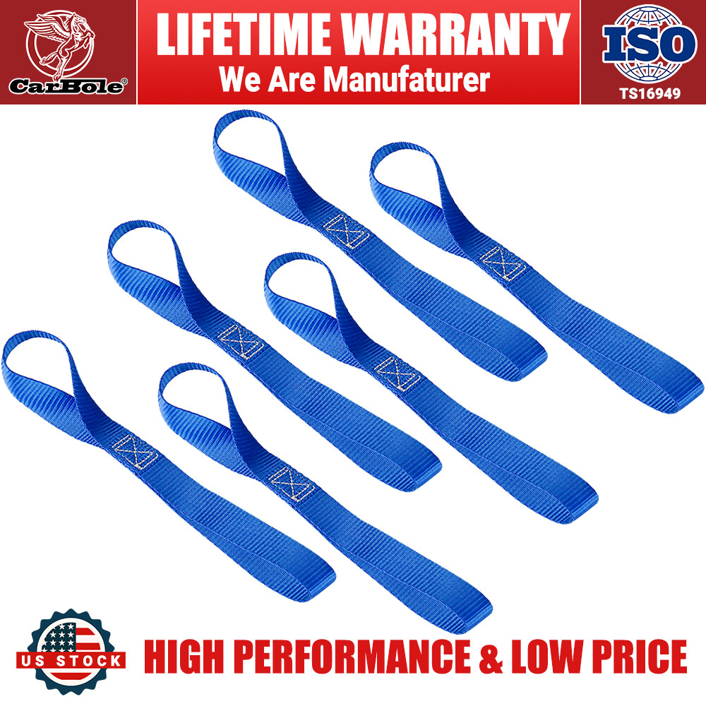 6x Soft Loop Tie Down Straps 4500lbs For Motorcycle Dirt Bike Scooters & More
