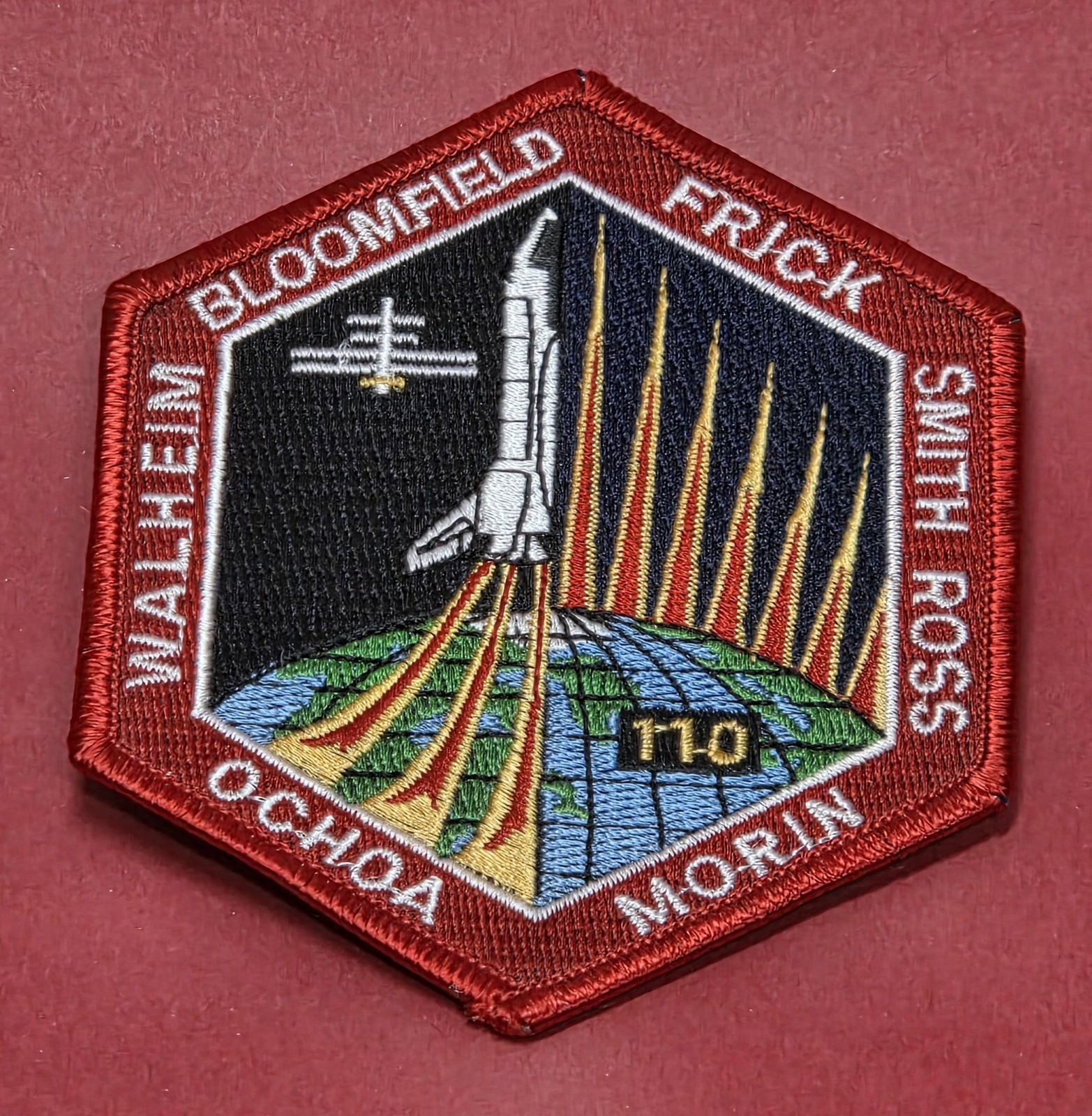 NASA STS-110 3" X 4 Patch Space Shuttle Atlantis ISS-18A Bloomfield Frick Ochoa