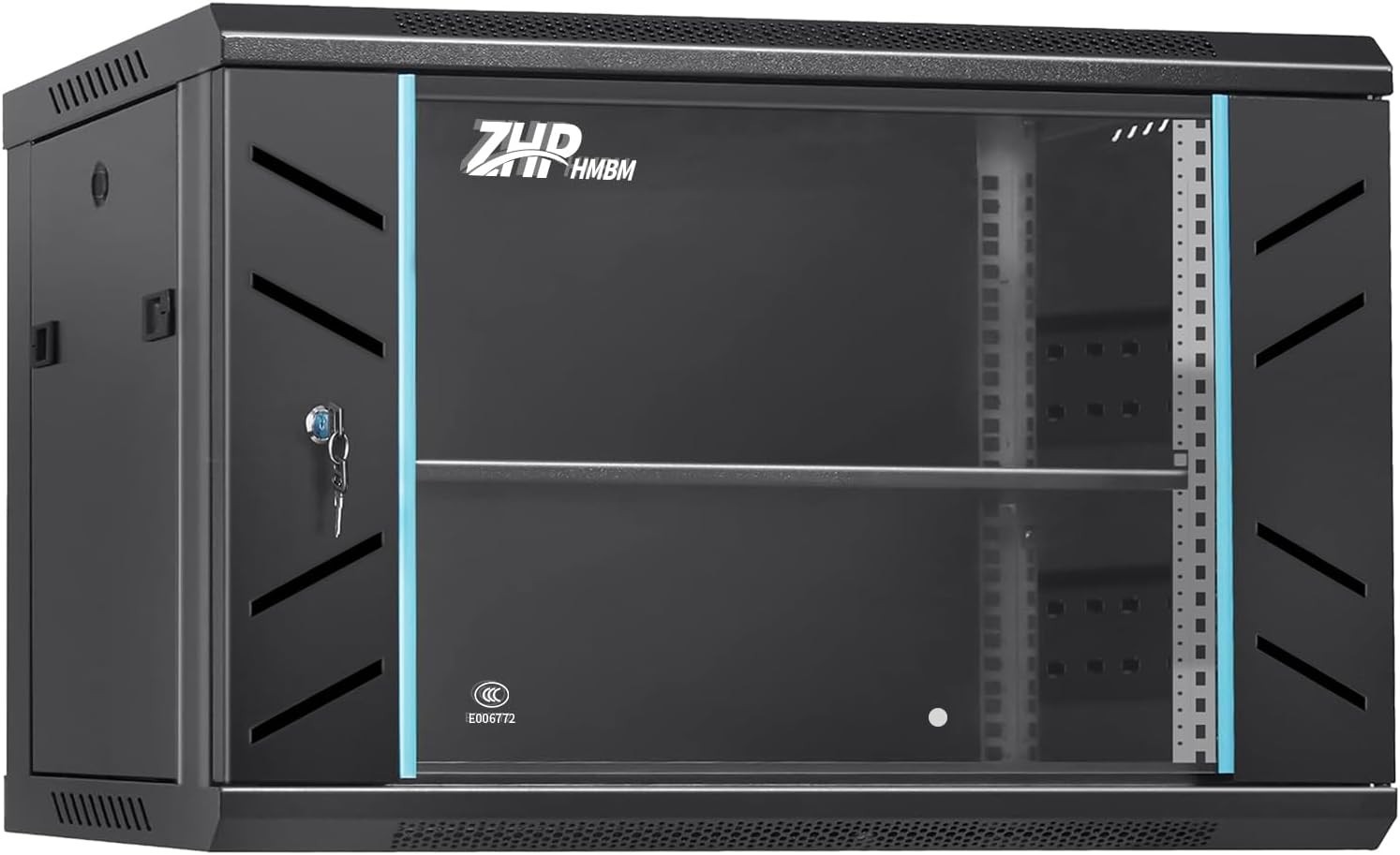 Server 6uRack Cabinet, Wall Mount Network Rack Enclosure Includes Locking Glass