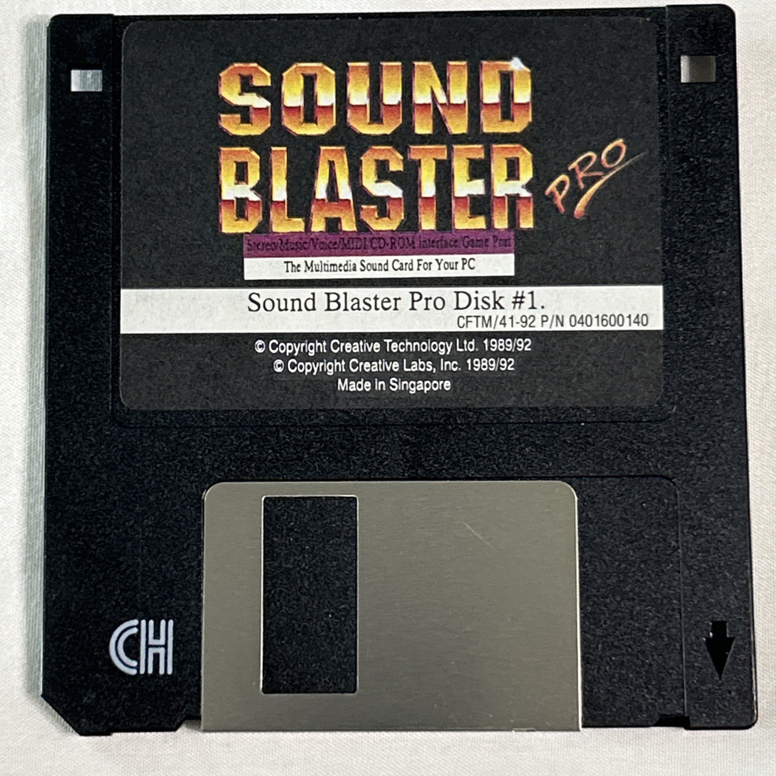 Creative Technology Sound Blaster Pro Driver Disk Windows 1989 Vintage