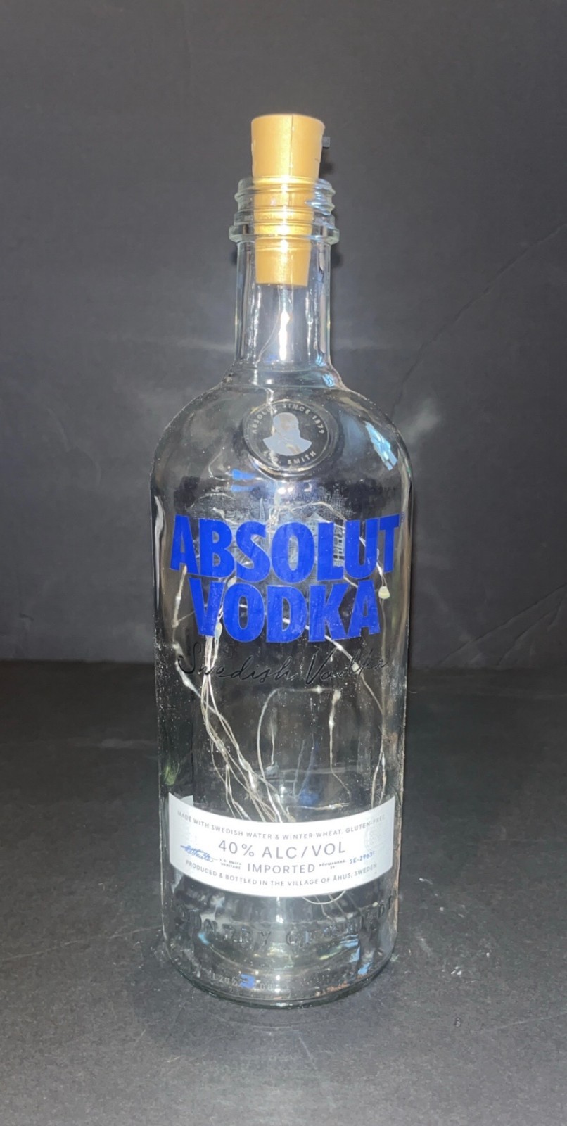 Absolut Vodka Swedish Cork Light Bottle Lamp