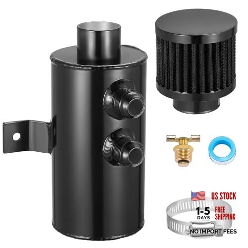 750ml Oil Catch Can Tank Kit, 10AN Universal Polish Baffled Reservoir 00831BK
