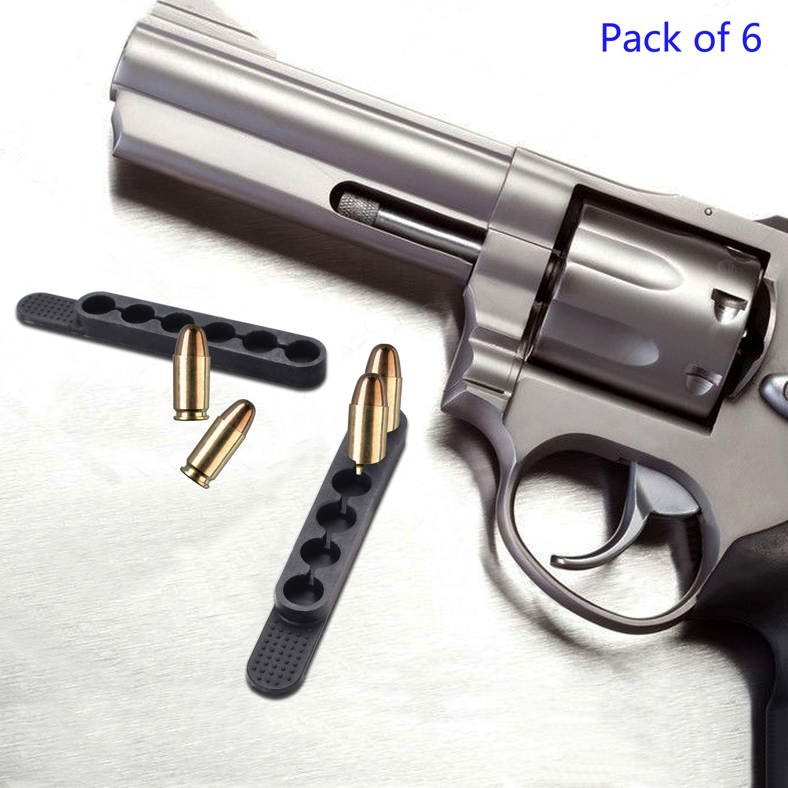 Speed Strips 6 Rounds for .38 .357 .40 Caliber, 6Pack Revolver Quick Strips