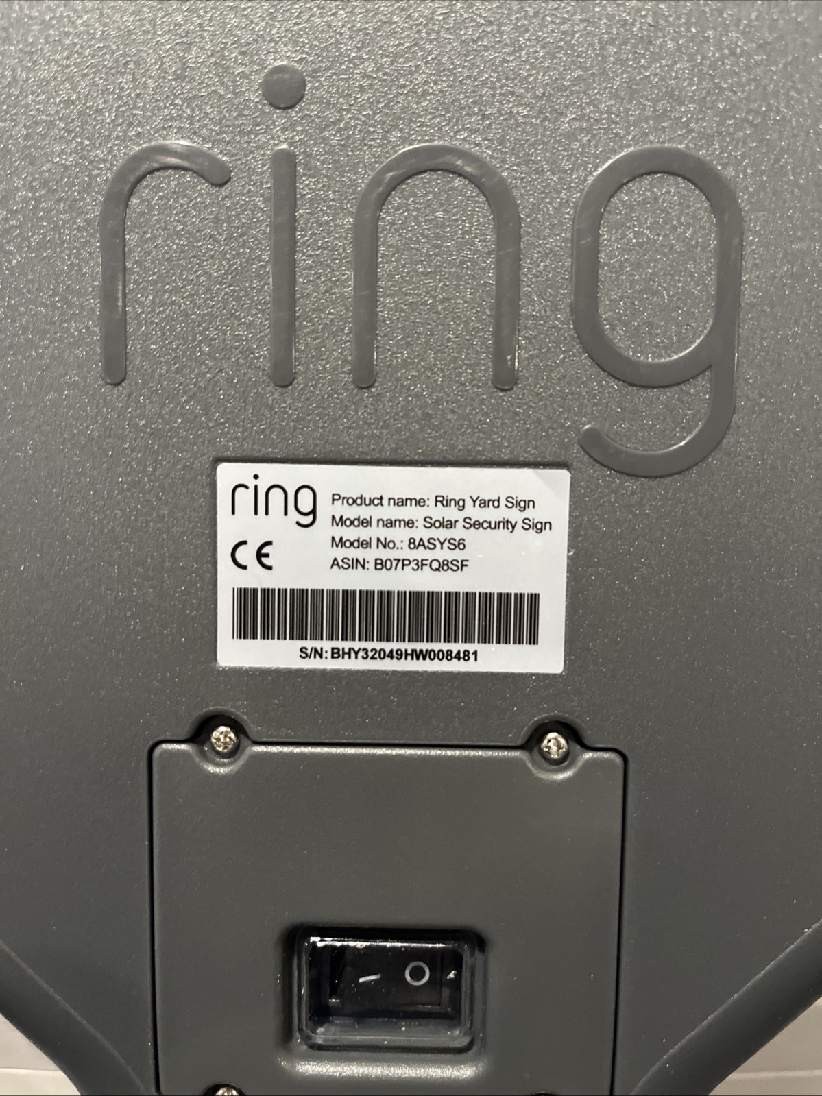 RING Solar Yard Sign Lights Up NEW Authentic Security Surveillance