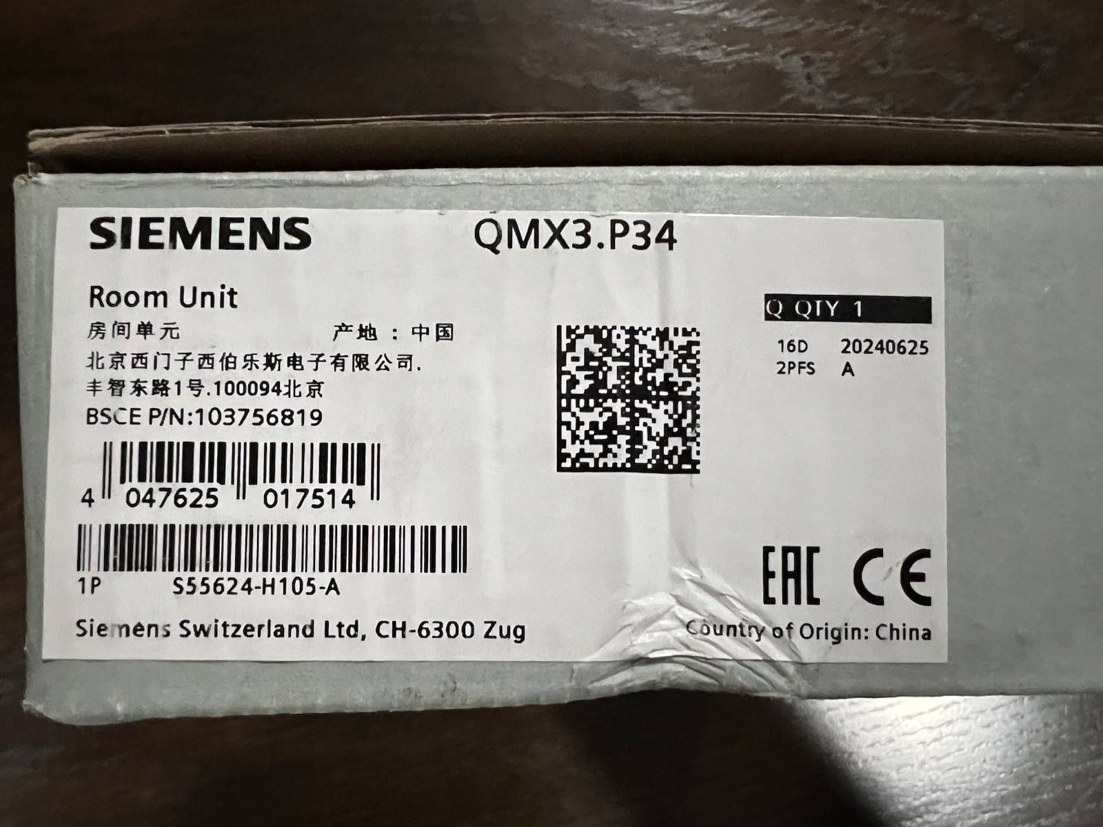 Siemens QMX3.P34 Temperature Sensor NIB SHIPS FAST