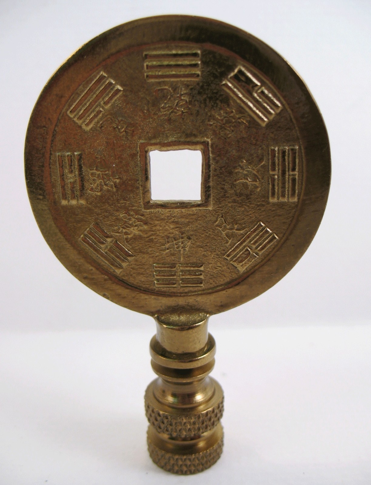Lamp Finial Dull Brass Coin Disk ( 611)