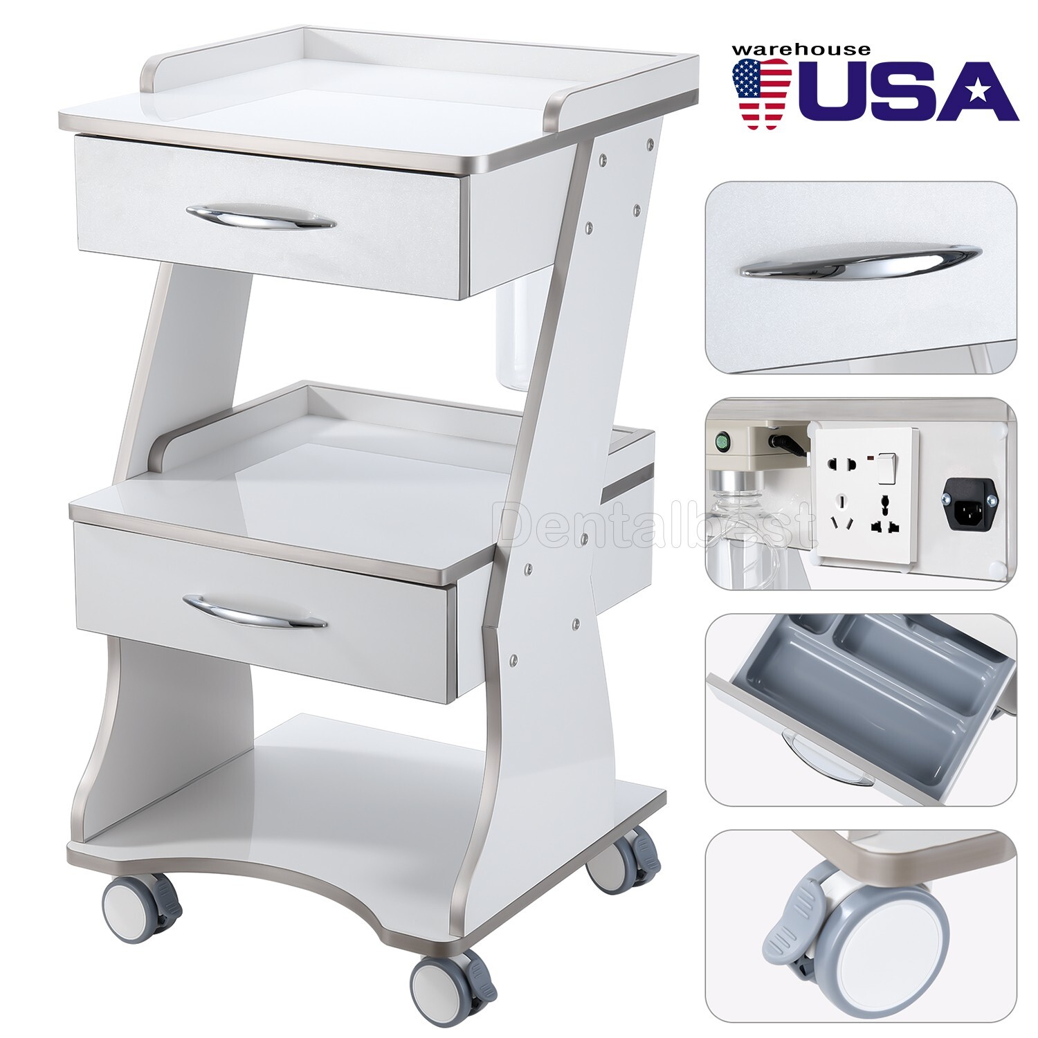 Mobile Trolley Cart Medical Rolling Carts With Auto-water Bottle Supply System