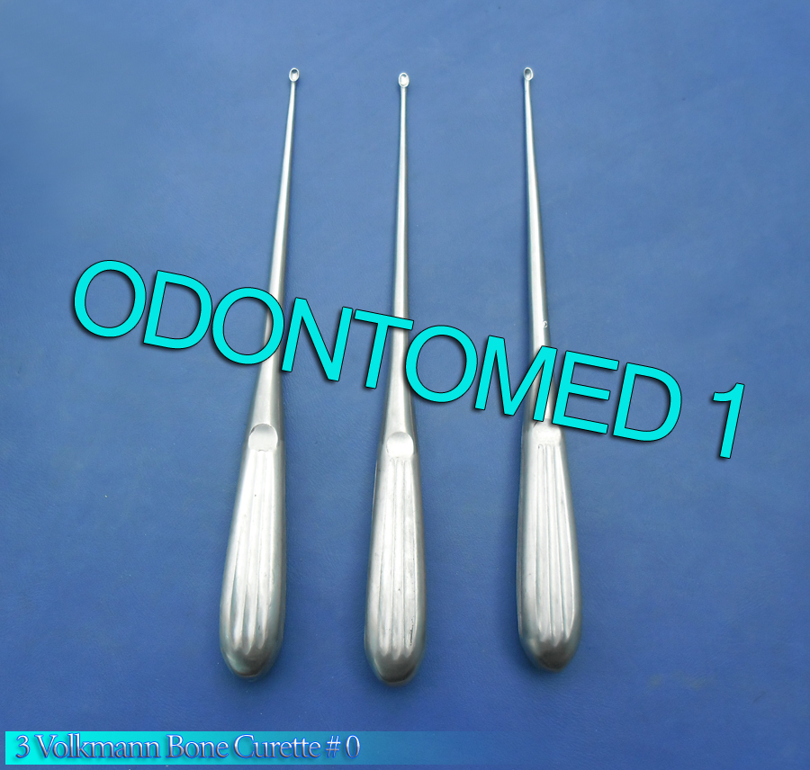 3 Medical Surgical Curette Bone Volkmann 0 Surgical Instruments