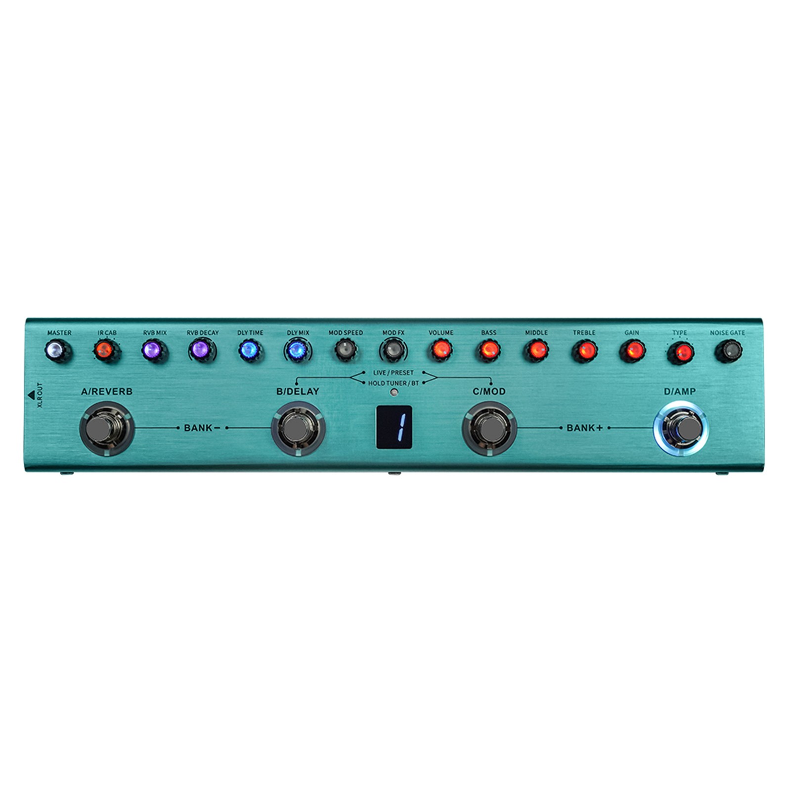 M-VAVE Tank-G Guitar Multi-Effects Pedal Board 36 Presets Preamp IR Cab USB OTG