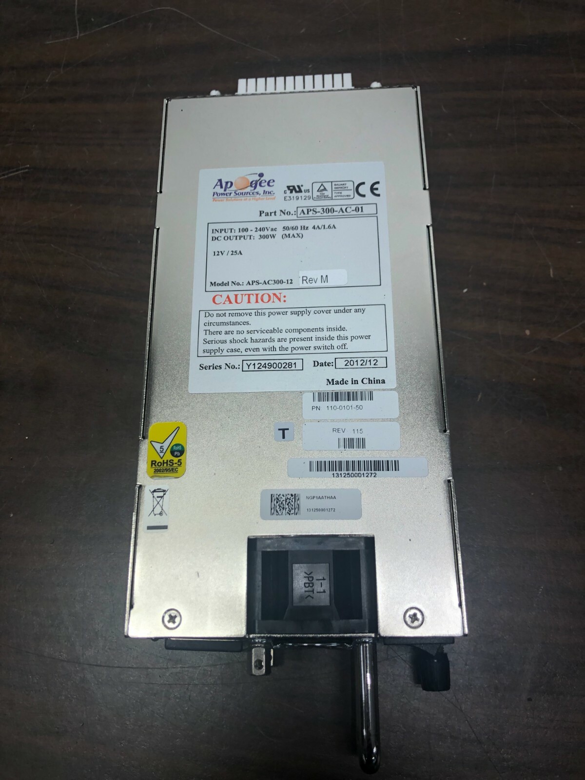 APOGEE APS-AC300-12 300W HOT SWAP PSU 1U APS-300-AC-01