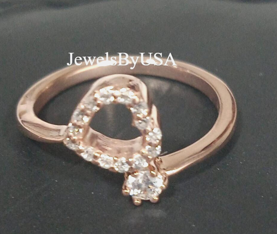 Solid Metal Gift 4 Women's Valentine's 925 SS Heart Toe Ring Simulated Diamond