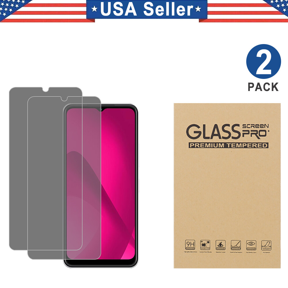 2PK Privacy Tempered Glass Protector For T-Mobile Revvl V+ 4 Plus  6 7 X Pro 5G