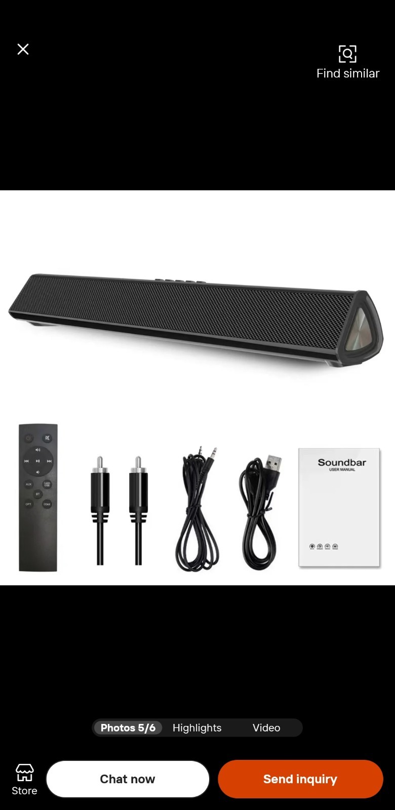 Bluetooth Soundbar Speaker for TV PC AUX USB Portable LP-S16 New