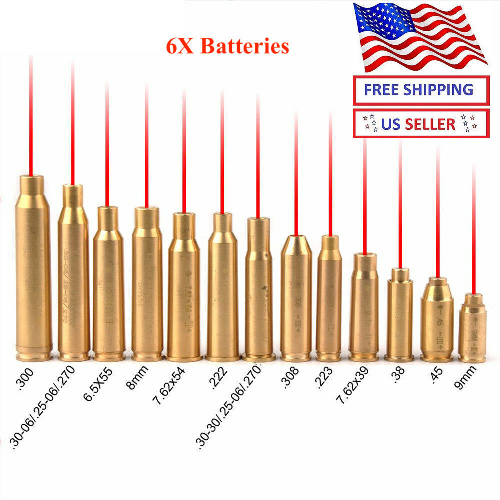 Red Laser boresight CAL 7MM/8MM/9MM/223/300BLK/308/762/12GA/20GA/50GA US Seller