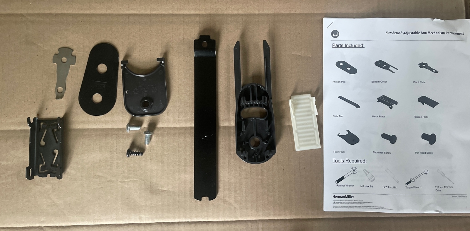 New Remastered Aeron chair Herman Miller Adjustable Arm parts mechanism