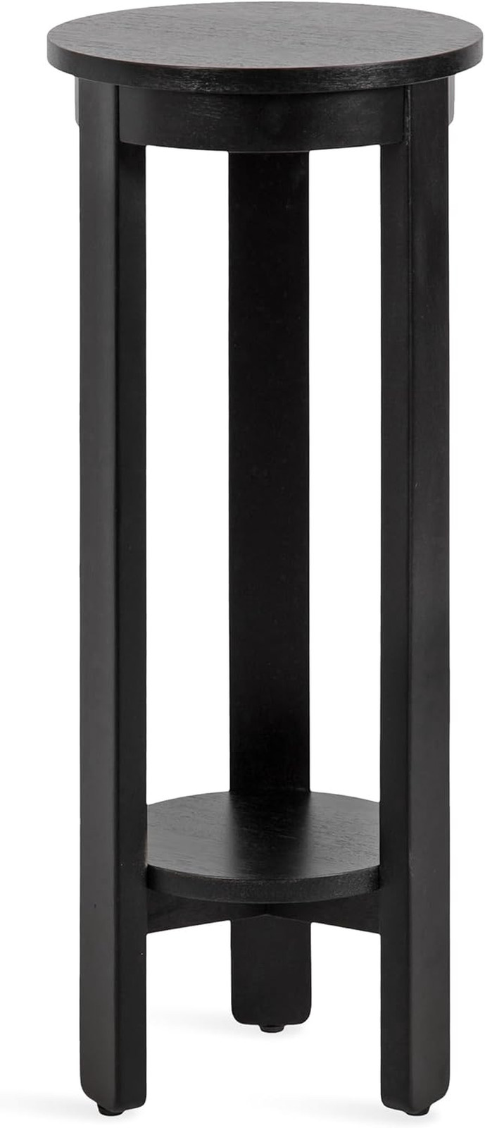 Foxford Modern Tiered round Drink Table, 12 X 12 X 30, Black, Transitional Two-T