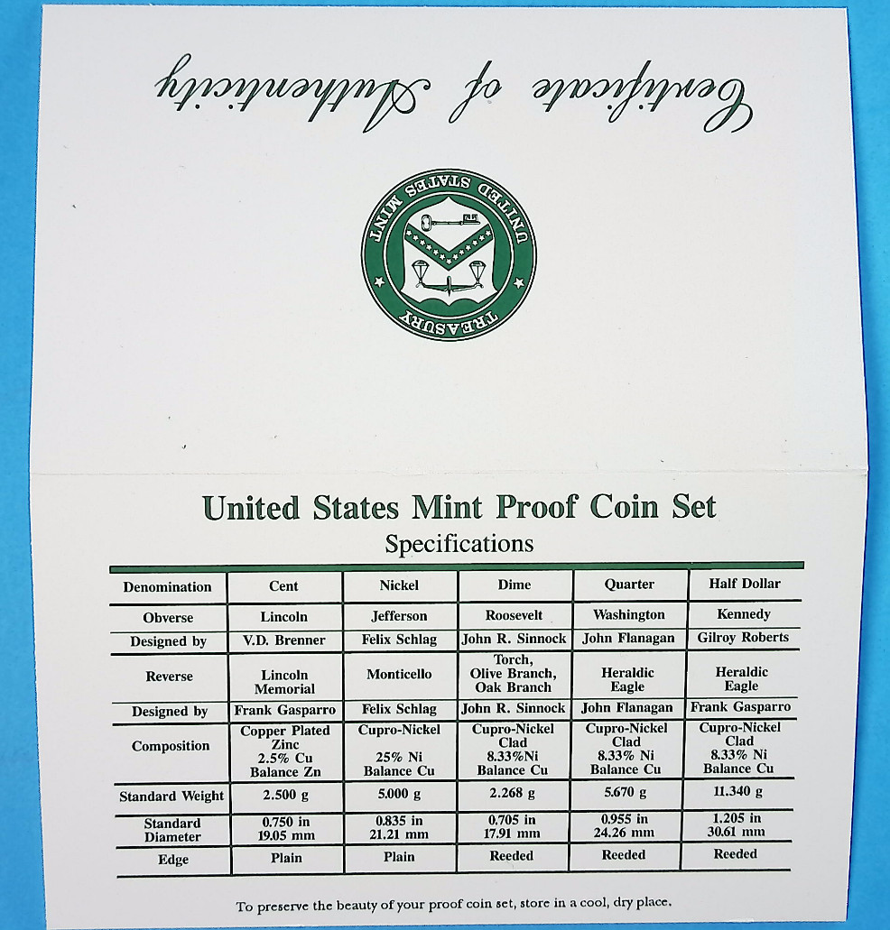 1996-S United States Mint Proof Set 5-Coins