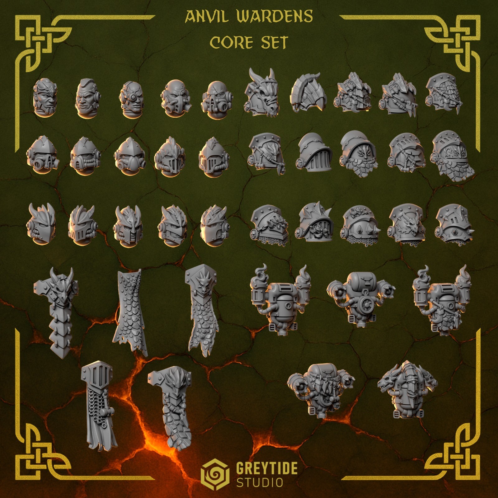 Anvil Wardens Core Set Upgrade Bits | 16K Resin 3D Printed [Greytide]