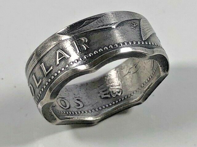 Barbados Ring One Dollar Coin Ring Hand Made in Canada