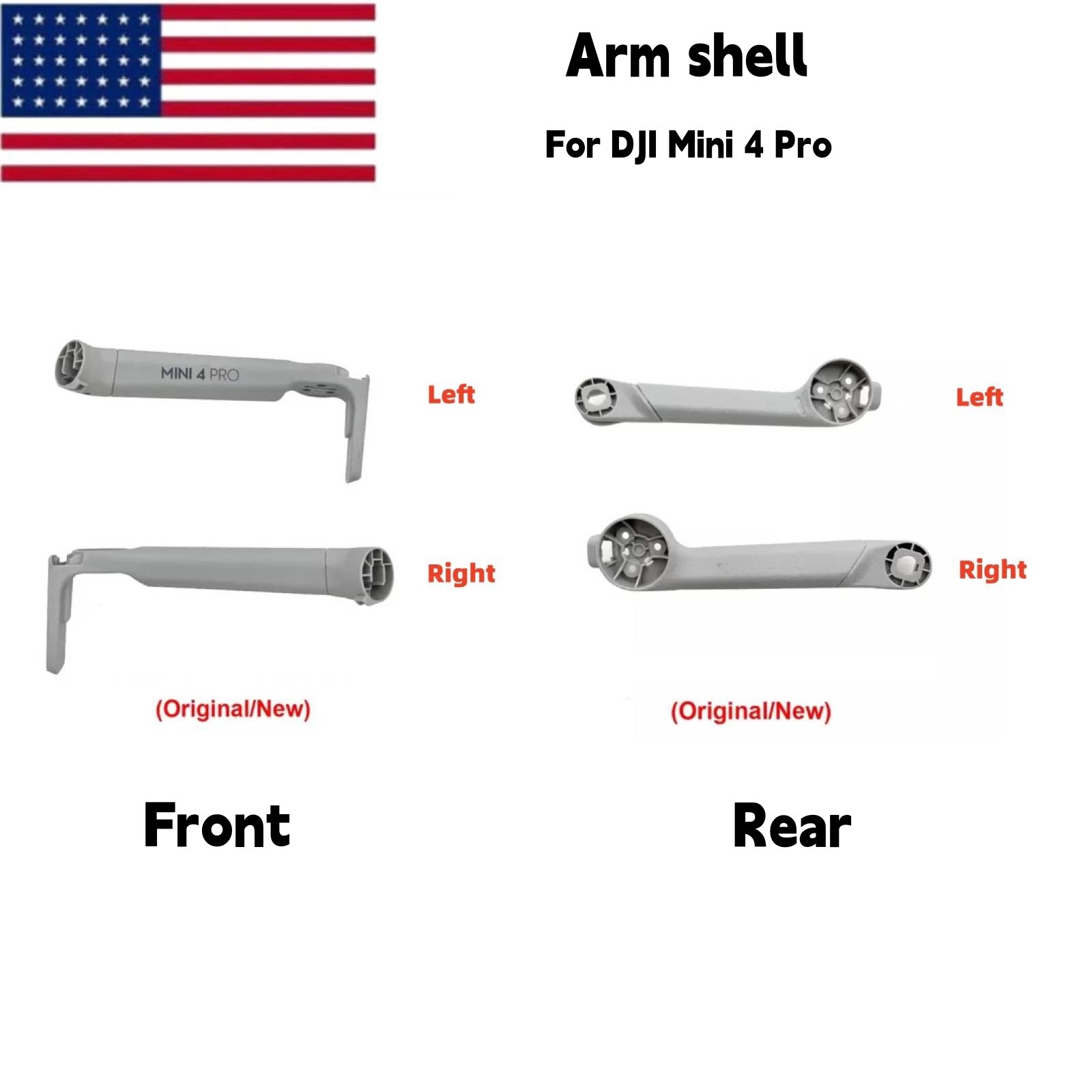 Original Front/Rear Left Right Arm Shell For DJI Mini 4 Pro Repair Parts US