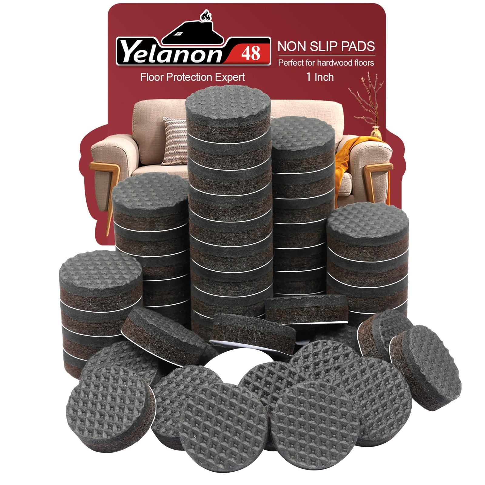 Non Slip Furniture Pads -48 pcs 1 Furniture Grippers, Non Skid for Furniture ...