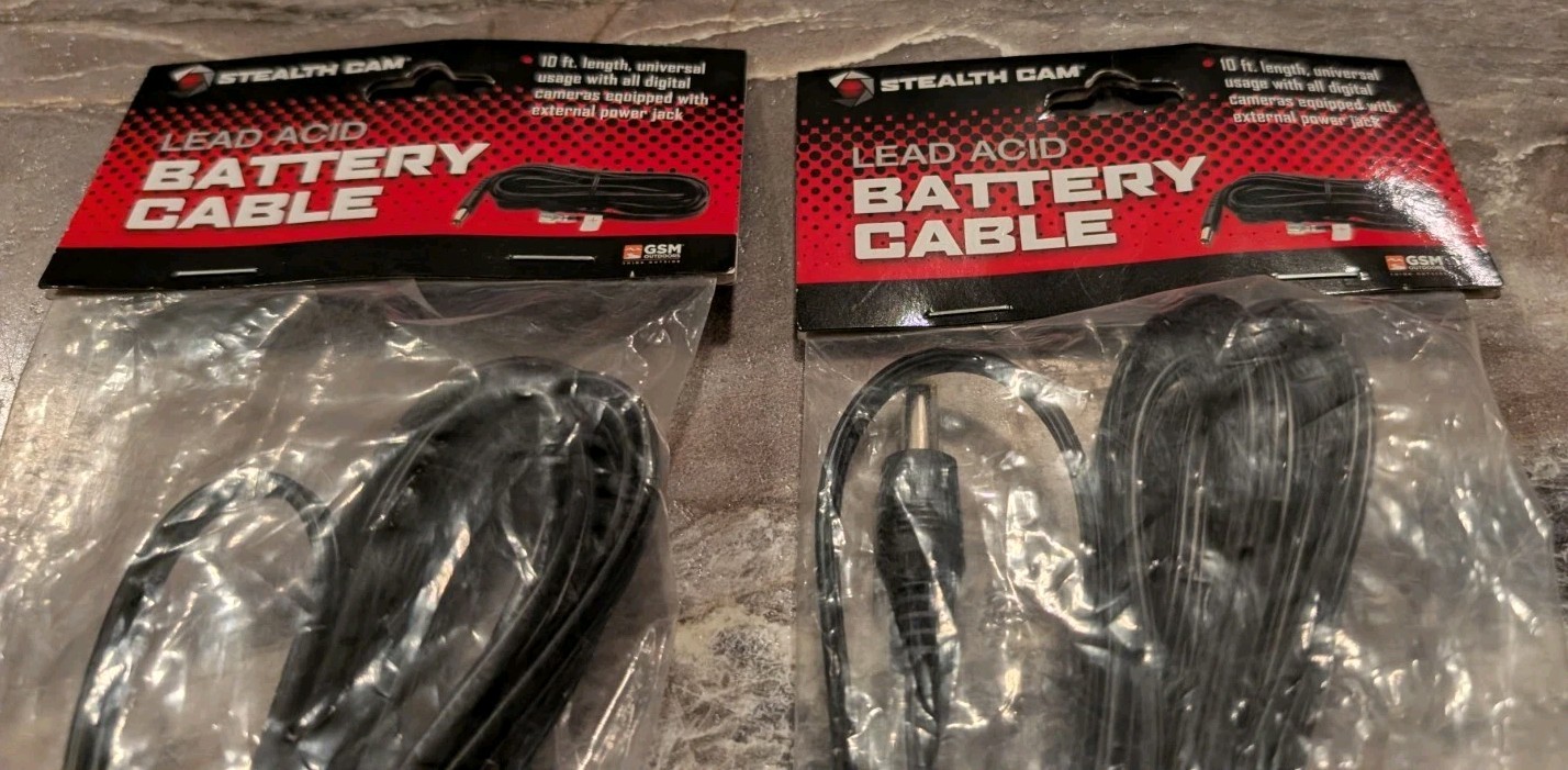 2 - 10Ft Stealth Cam Battery Connection Cable For Trail Camera Charging 1 Pair