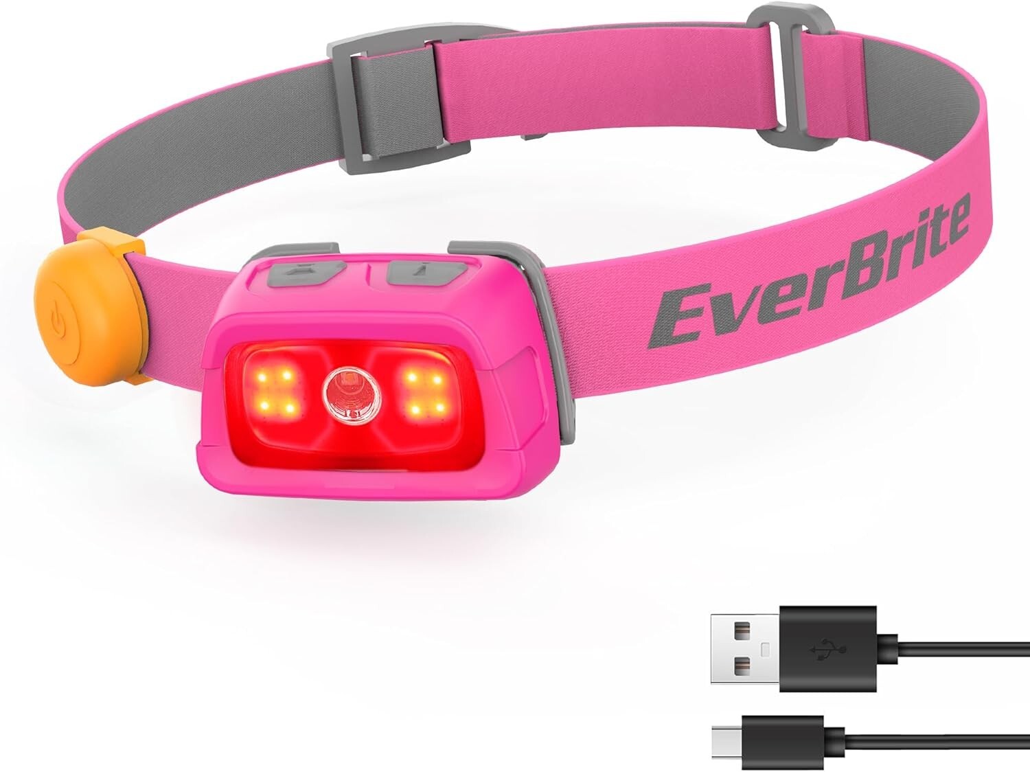 EverBrite Rechargeable Headlamp 350 Lumens w/Red Light&Memory Function 7 Modes