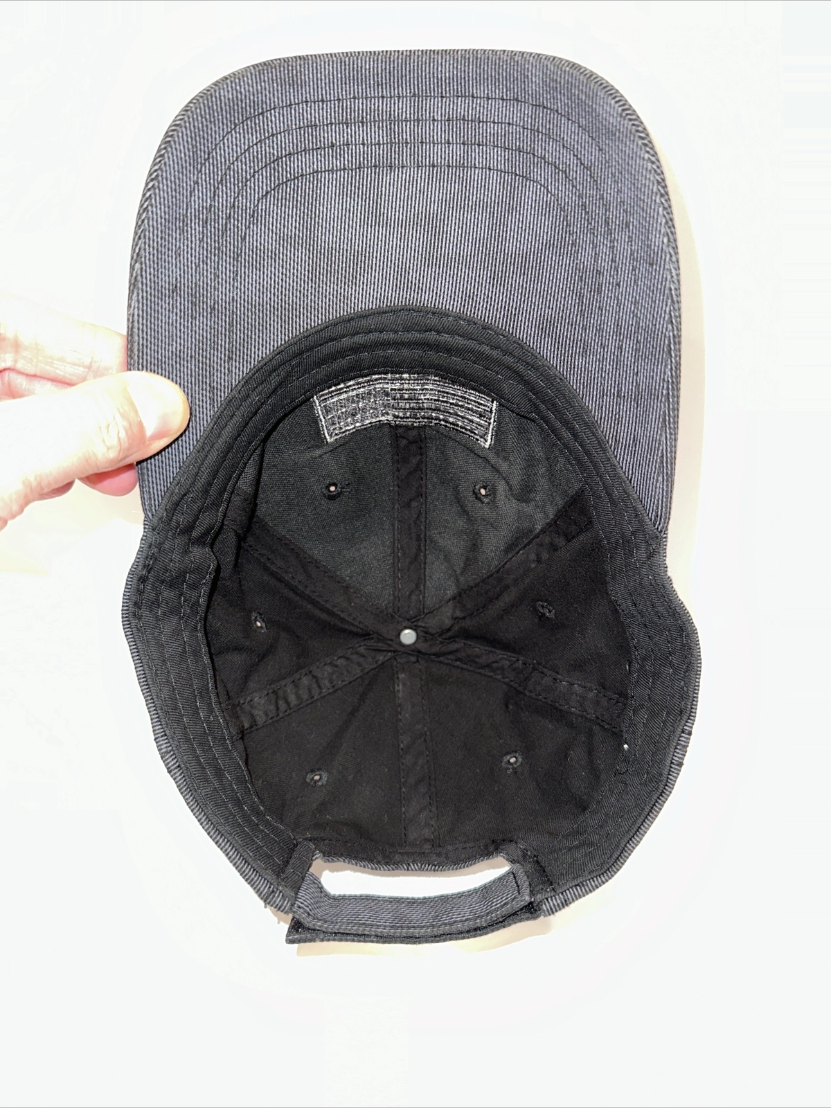 American Flag Black on Black Gray Pinstripe Hat Cap Hook Loop. Unbranded