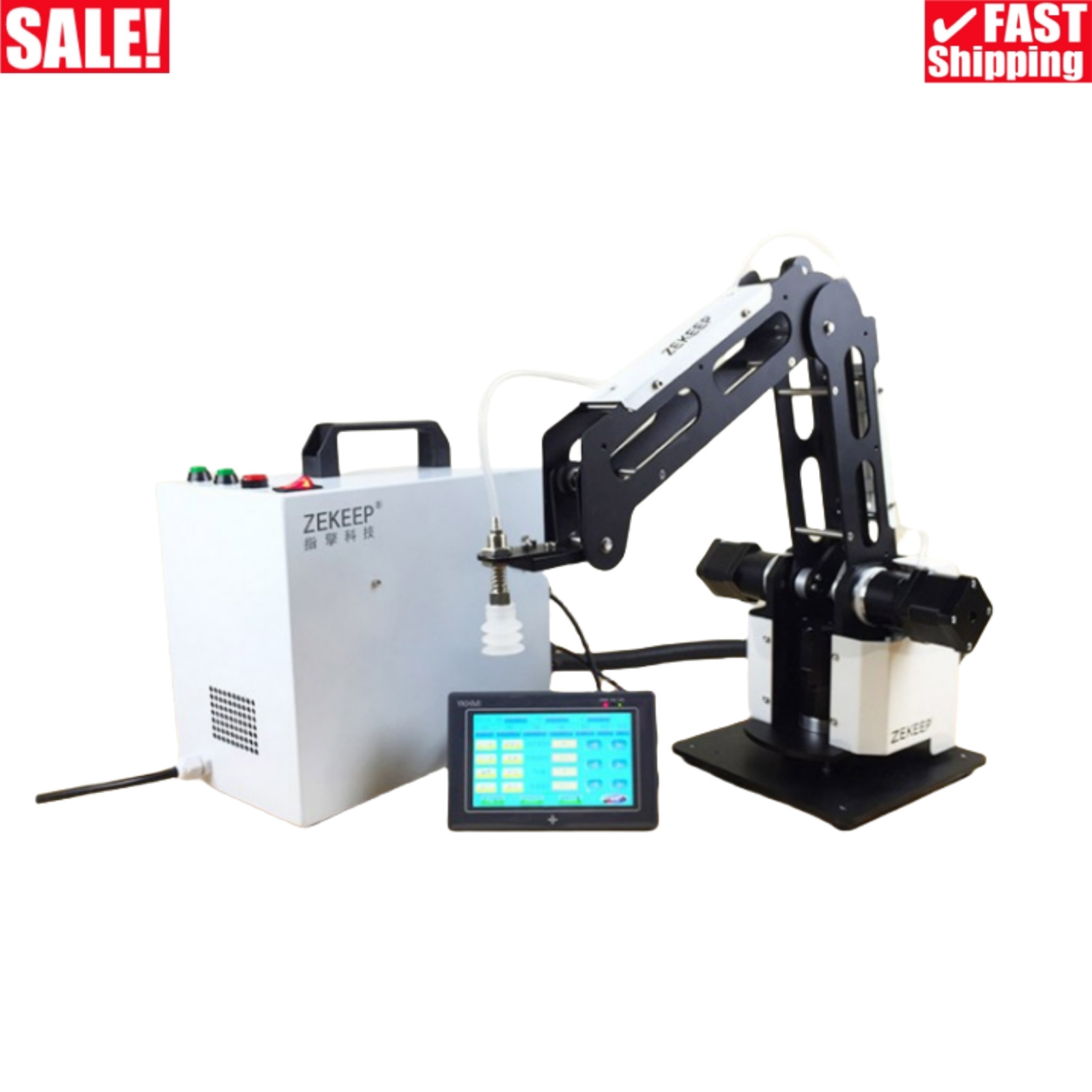 3-Axis Mechanical Robot Arm Industrial Manipulator Desktop with Air Pump PLC