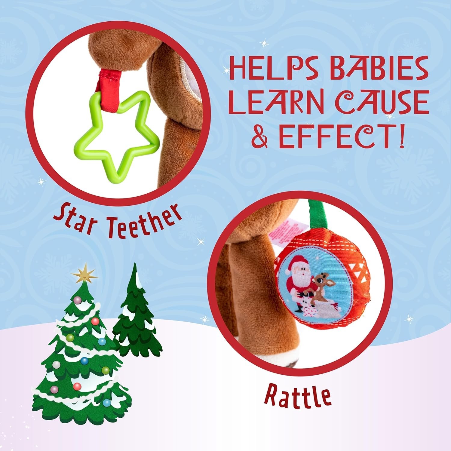 Rudolph The Red-Nosed Reindeer On The Go Teether Developmental Activity Toy, ...