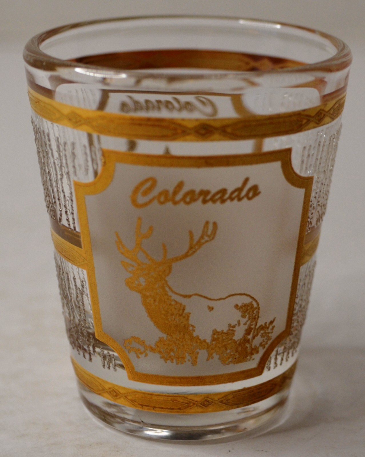 COLORADO MOUNTAIN ELK ETCHED SHOT GLASS