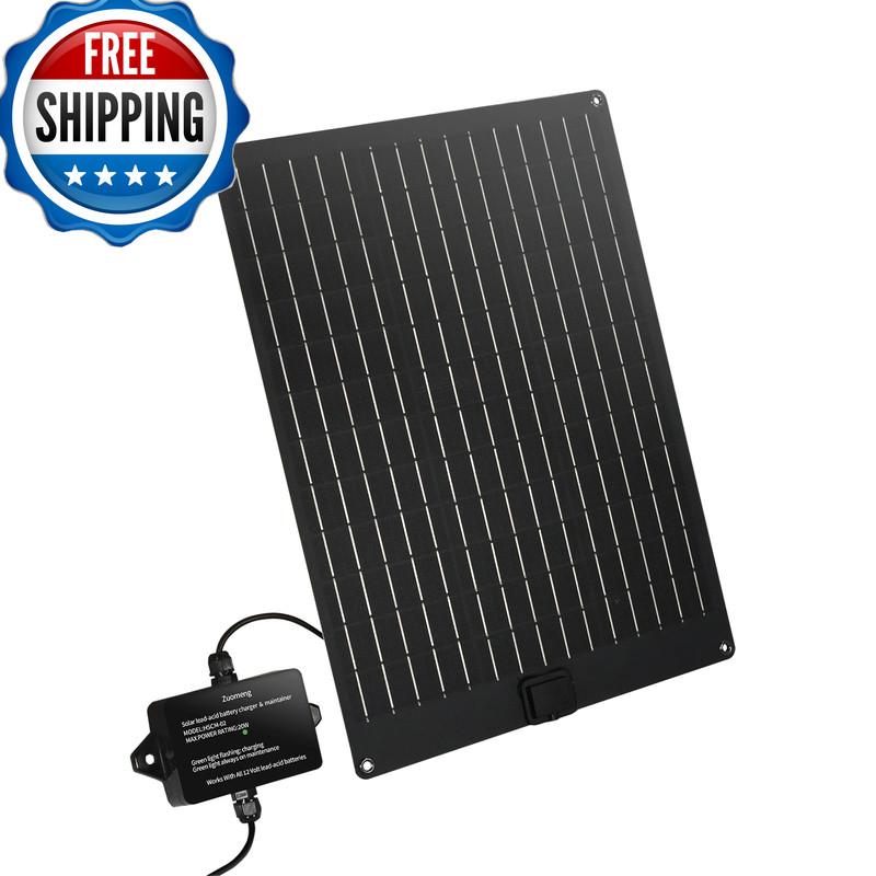 Zuomeng 20W Solar Battery Maintainer Trickle Charger Mppt Pulse Tech Solar