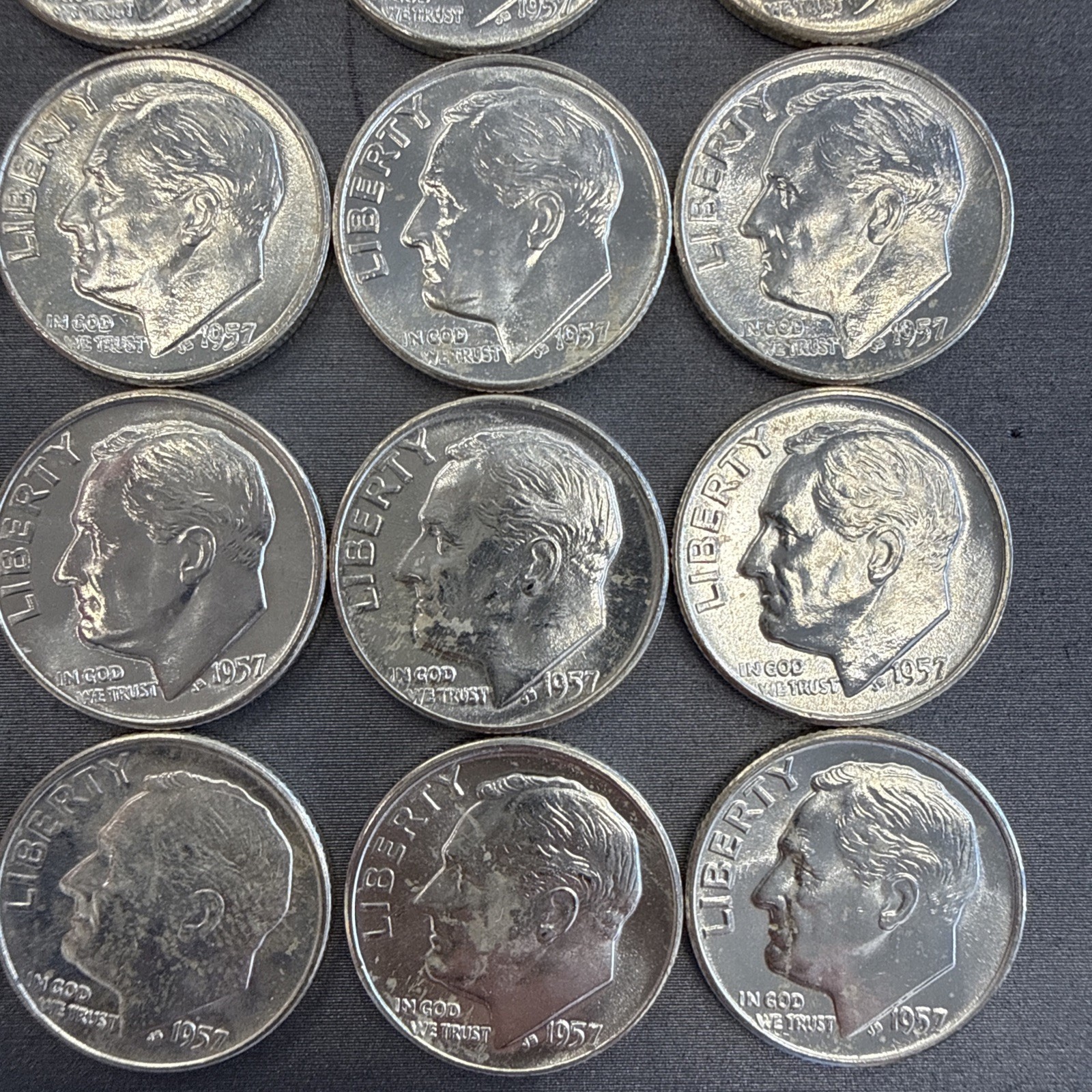 1957 D Roosevelt Silver Dime 50 Coins