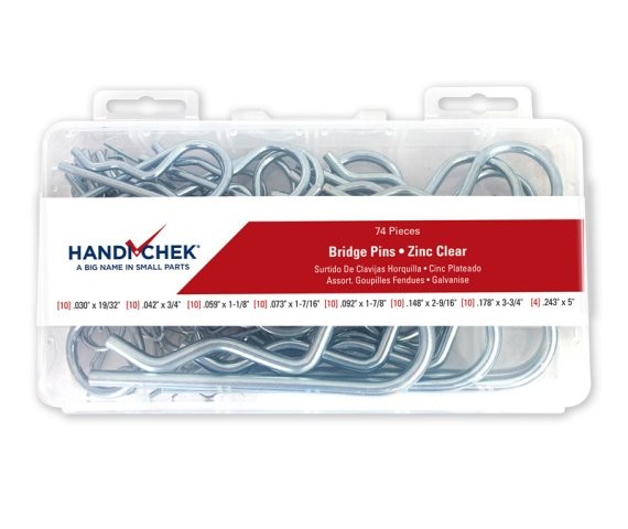 Bridge Pin Assortment Carbon Steel Zinc Clear 74 Piece (1 Pieces)