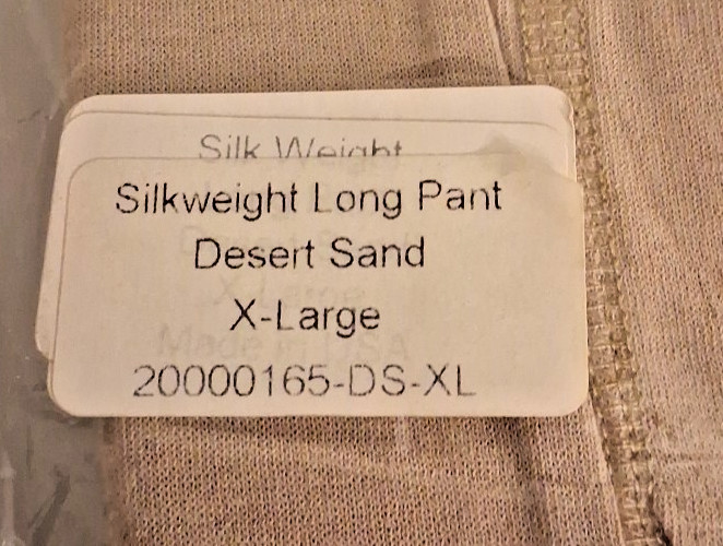 DriFire Silkweight Long Pants XL Desert Sand ­ Tactical Base Layer – New !