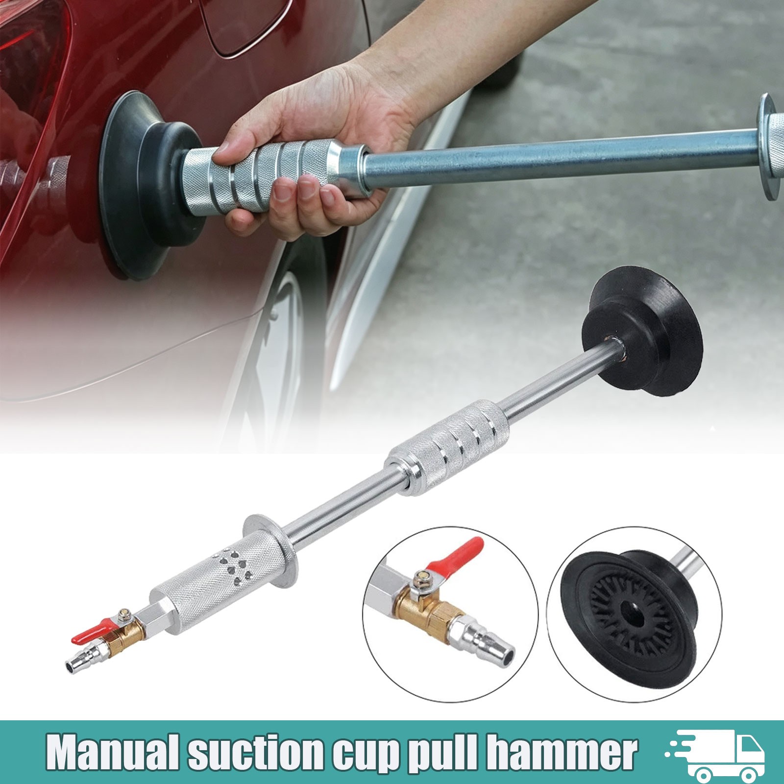 Auto Car Body Repair Suction Cup Slide Tool Hammer Kit Air Pneumatic Dent Puller