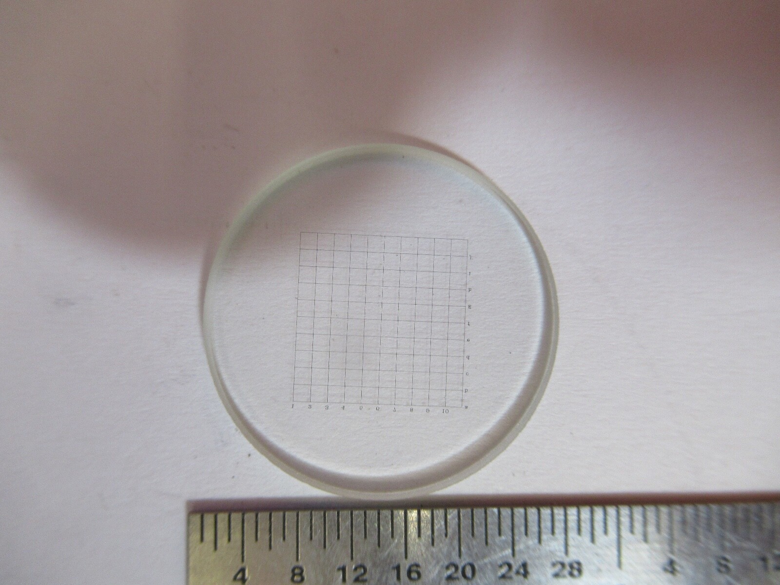 OPTICAL RETICLE SQUARE GRID INSERT OPTICS MICROSCOPE PART AS PICTURED &A5-A-38