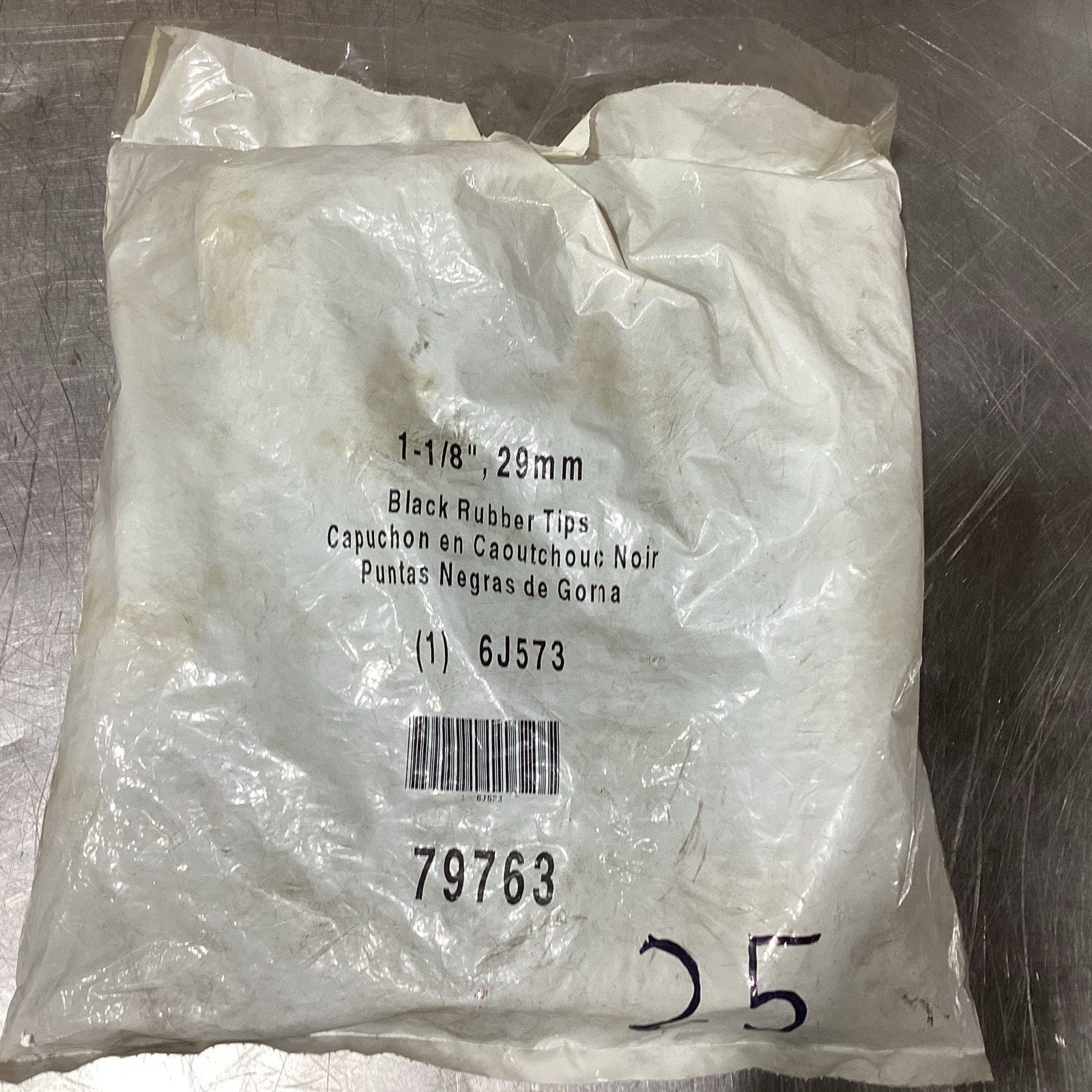 Black Rubber Tips 1 1/8", 29 mm, 6J573 24 pcs.  NOS SURPLUS