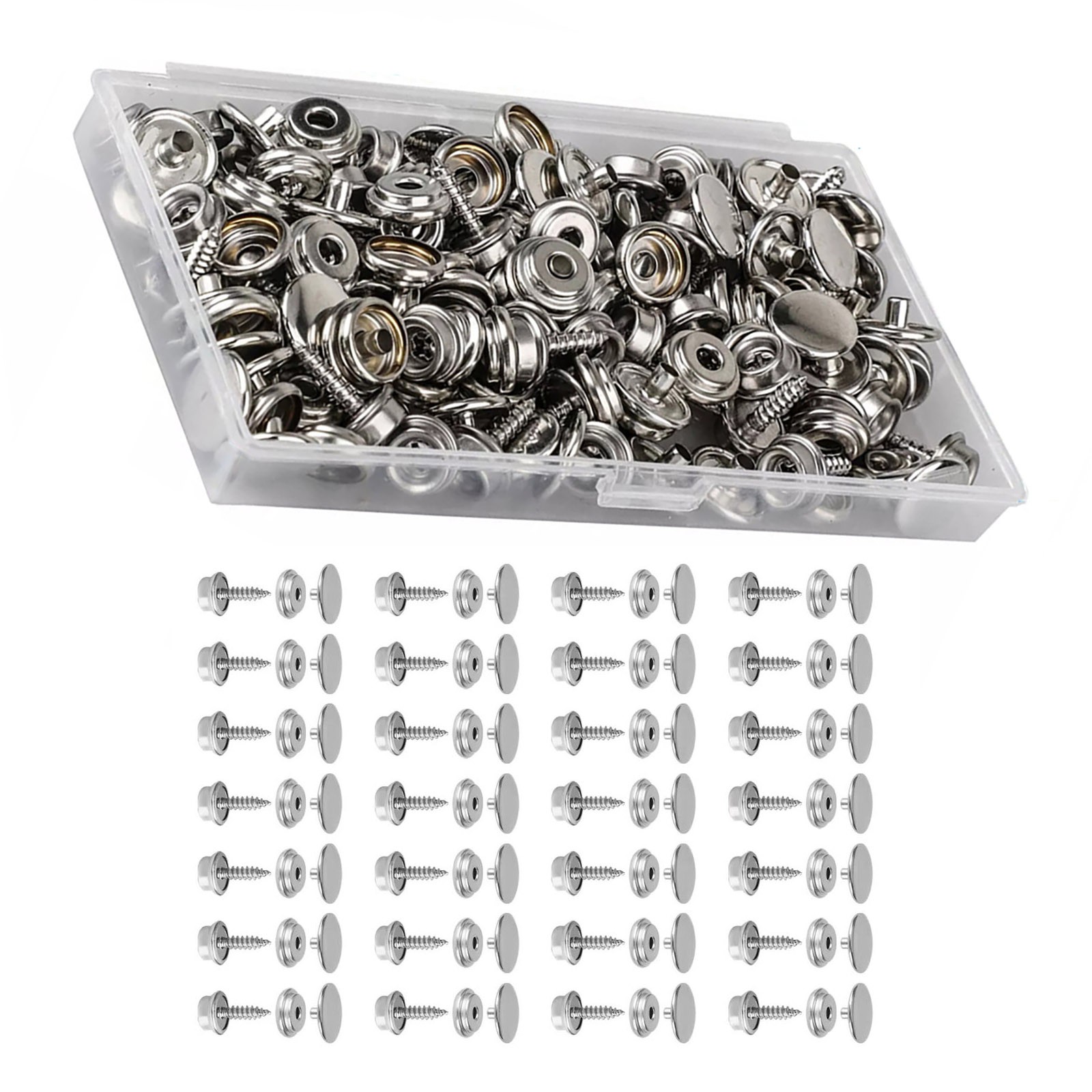 Preminum Material 50 Set Stainless Steel Marine Canvas Snap Cover Fastener Kit