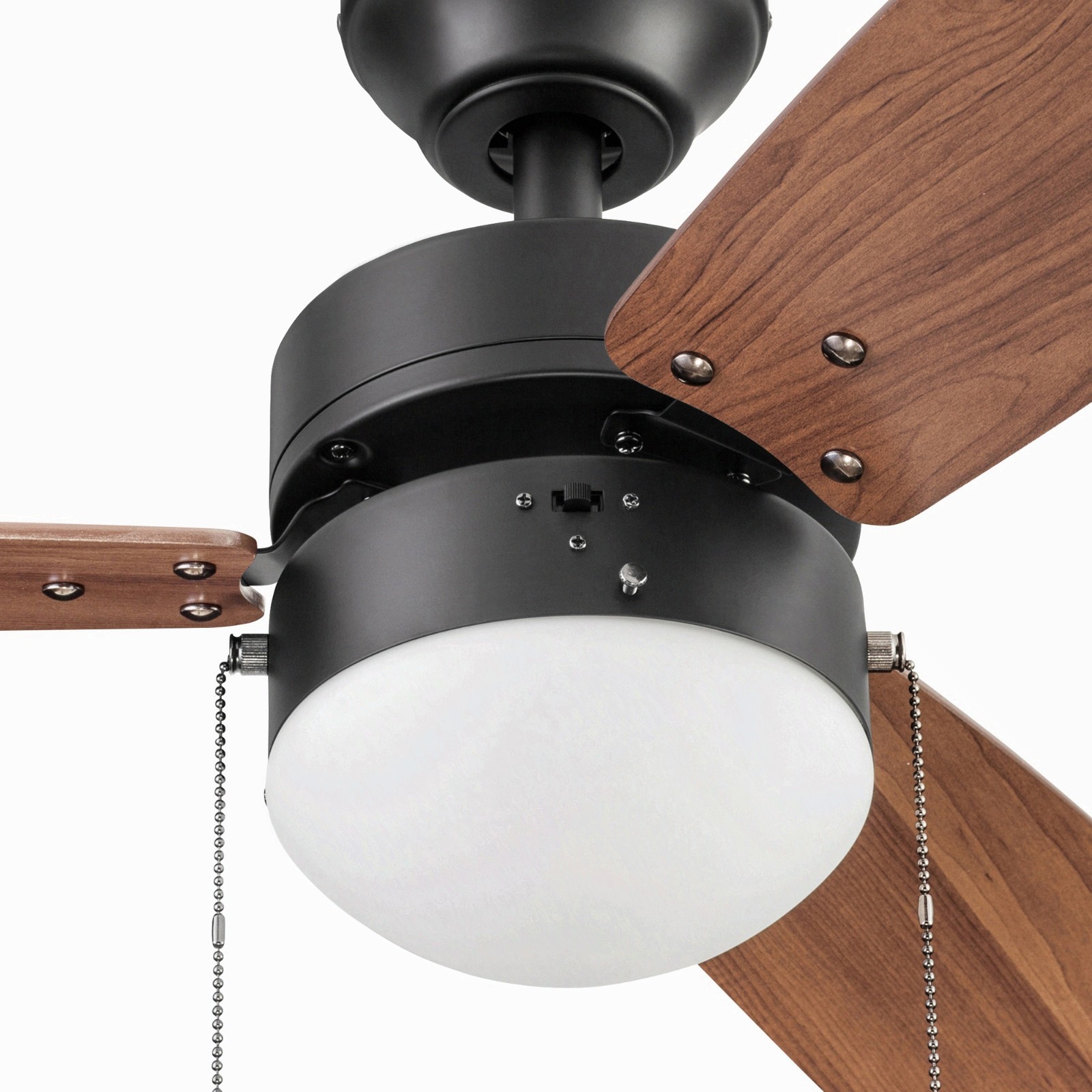 30" Finney Modern Bronze Indoor Ceiling Fan w/ Light, Pull Chains